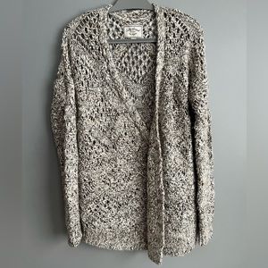 Lucky Brand Long Sweater, Tan & Cream, Chunky Knit Open Front ..